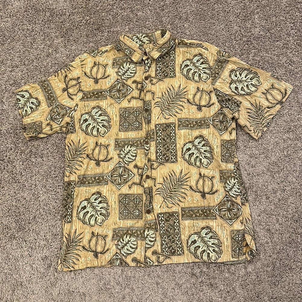 Men’s L Black Point button down short sleeve shirt